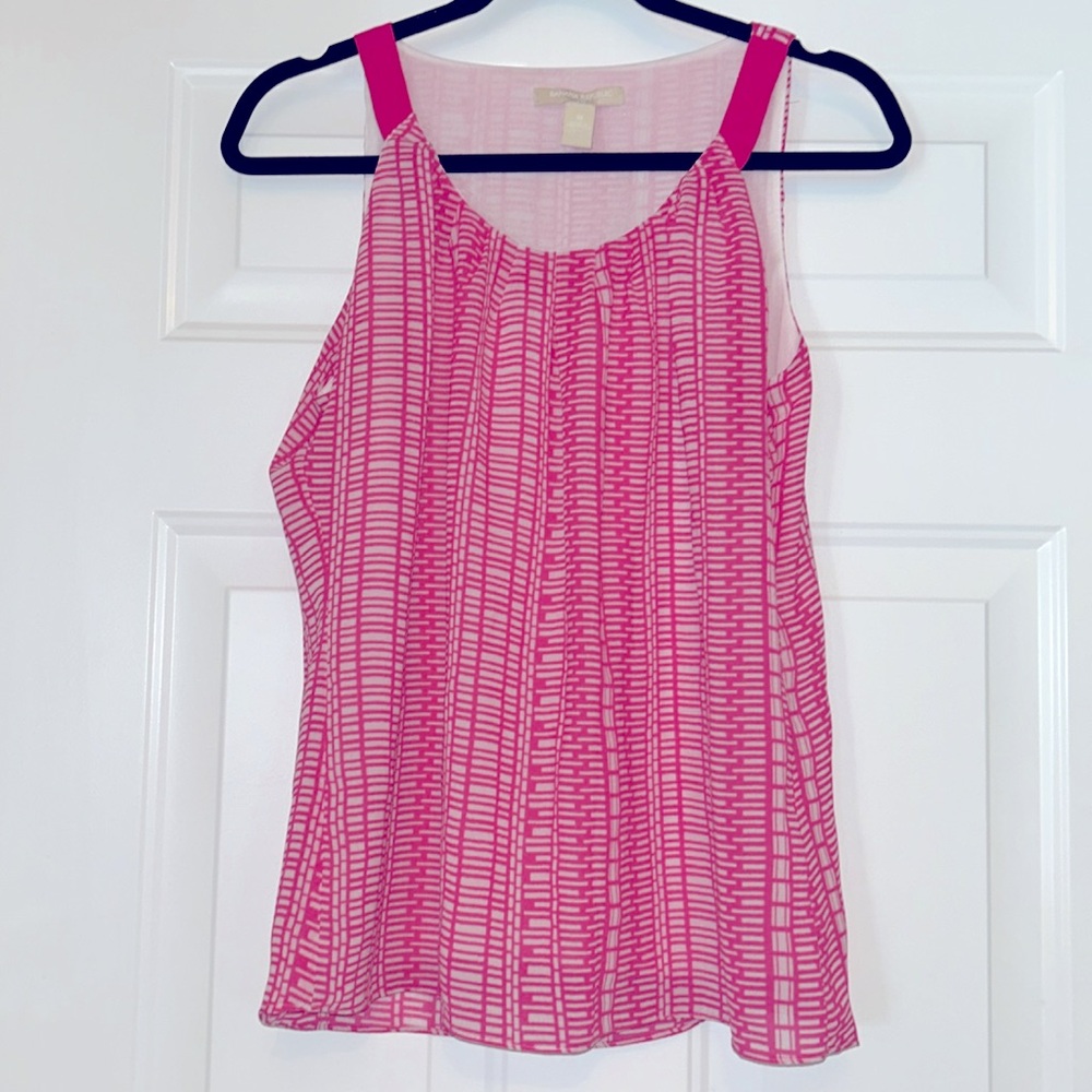 Banana Republic Tank Top-Pink/White M Career Lined Loose
Sleeveless Barbie